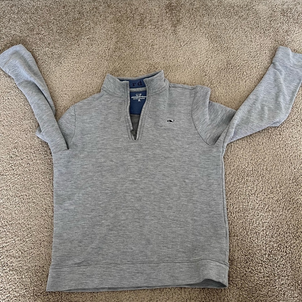 Vineyard Vines Kids Gray Half-Zip Pull Over